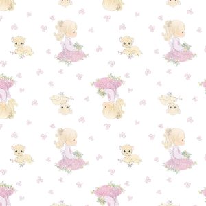 Springs Creative Precious Moments Girl In Flower Field Cotton Fabric