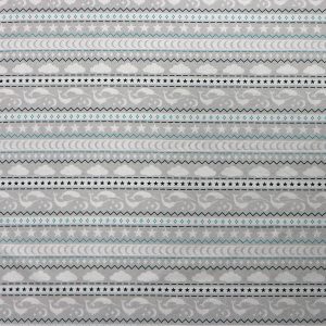 Gray Narwhal Fair Isle Super Snuggle Flannel Fabric