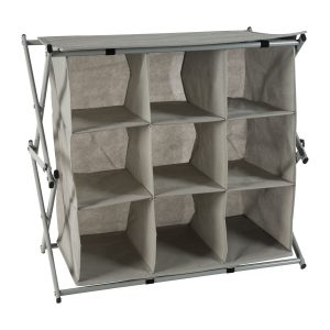 Simplify 23.5 Gray 9 Grid Collapsible Shoe Rack