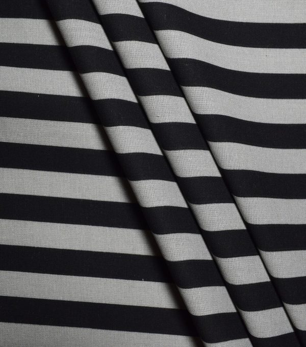 Halloween Black   Gray Stripes Cotton Fabric - Image 3