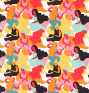 Multicolor Women s Empowerment Silhouettes Anti Pill Fleece Fabric