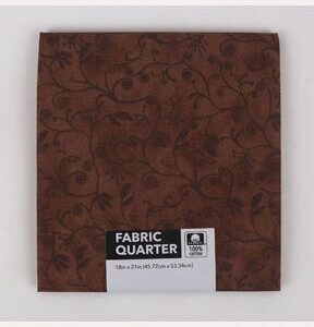 18 x 20 Brown Flourish Cotton Fabric Quarter 1pc by Keepsake Calico
