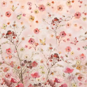 Hi Fashion Pink Spring Floral Premium Cotton Fabric