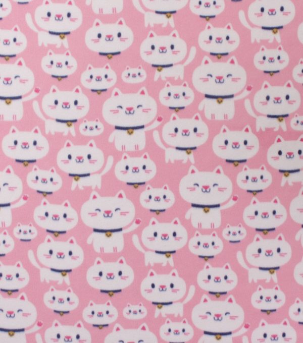 Lucky Cats Blizzard Fleece Fabric - Image 2