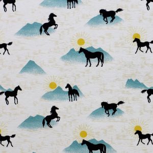 Horses   Mountains Super Snuggle Flannel Fabric