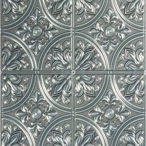 Silver Tin Peel   Stick Tile Backsplash