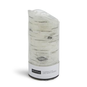 3 x 7 Birch Flickering Flame LED Wax Candle by Hudson 43