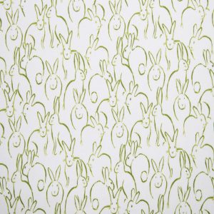 Green Bunny Outline Super Snuggle Flannel Fabric