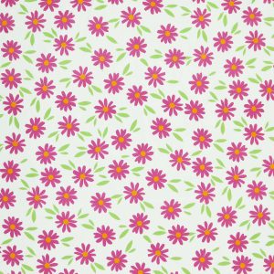 Daisies on White Soft   Minky Fleece Fabric
