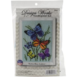 Design Works 7 x 5 Butterflies Galore Needlepoint Kit