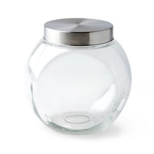 7 Round Tilted Glass Jar With Lid by Park Lane