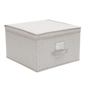 Simplify 16 x 10 Gray Boho Storage Box With Handle
