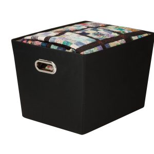 Honey Can Do 18.5 x 13 Black Storage Bin With Carrying Handles