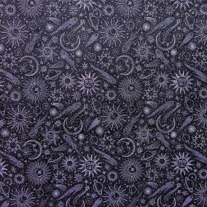 Celestial Space Quilt Glitter Cotton Fabric by Keepsake Calico