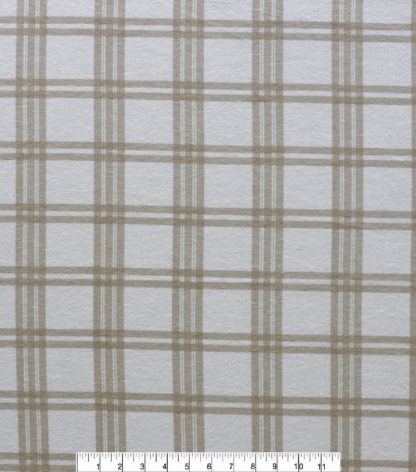 Plaid Cream Super Snuggle Flannel Fabric - Image 2