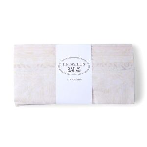 10 x 10 Hi Fashion Batik Cream Cotton Fabric Squares 42pc