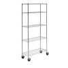 Honey Can Do 36 x 76 Chrome Rolling Adjustable Shelving Unit 200lbs