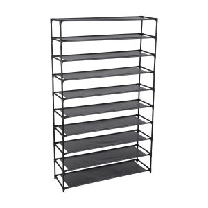 Simplify 59.5 Black 10 Tier Shoe Rack