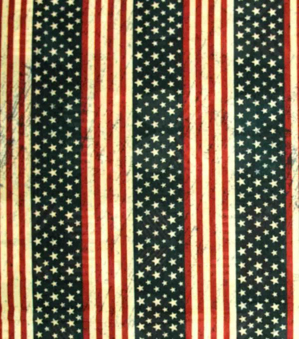 Distressed Flag Stripe Patriotic Cotton Fabric