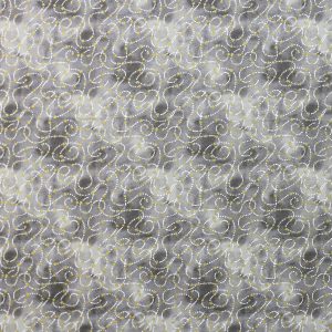 Dots   Stars on Gray Quilt Metallic Cotton Fabric by Keepsake Calico
