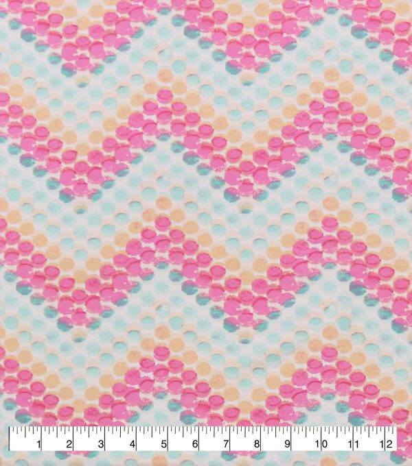 Dot Chevron Super Snuggle Flannel Fabric - Image 2
