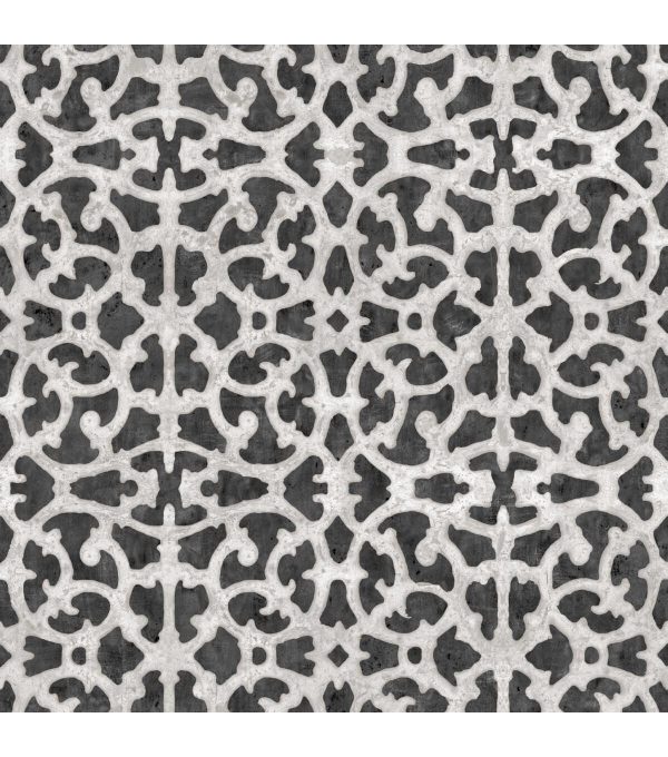 RoomMates Wallpaper Black   White Scroll Gate