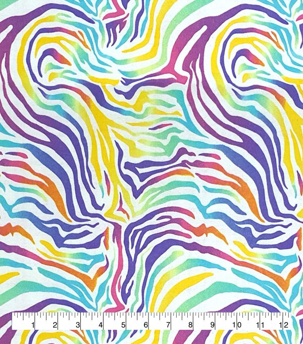 Rainbow Zebra Super Snuggle Flannel Fabric - Image 3