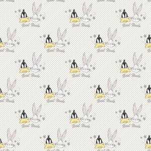 Looney Tunes Bugs Daffy White Flannel Fabric