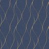 RoomMates Wallpaper Navy Wave Ogee