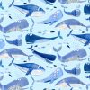 Super Snuggle Flannel Fabric Whales