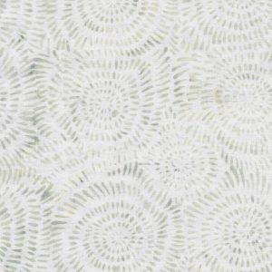 Swirls on White Batik Cotton Fabric