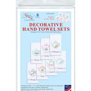 Jack Dempsey 17 x 28 Teapots of the Week Decorative Hand Towels 7ct