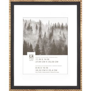 11 x 14 Matted to 8 x 10 Black   Brass Wall Frame by Place   Time