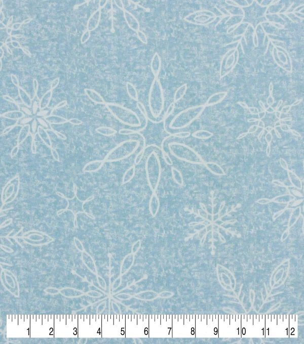 Large Snowflakes Super Snuggle Flannel Fabric - Image 3