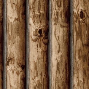 RoomMates Wallpaper Cabin Logs