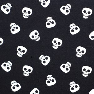 Skulls On Black Glow in The Dark Super Snuggle Flannel Fabric