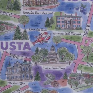 Augusta Maine City Pride Cotton Fabric