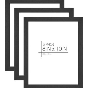 MCS Black 8 10 Woodgrain Value Frames 3pk