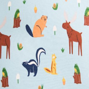 Light Blue Woodland Animals Super Snuggle Flannel Fabric By POP!