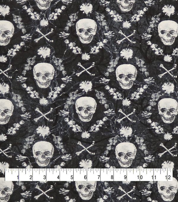 Skulls Halloween Super Snuggle Flannel Fabric - Image 3