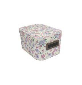 11 Floral on White Oval Box With Cut Out Handles by Place   Time