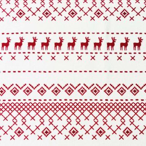 Red   White Gradient Fair Isle Christmas Luxe Flannel Fabric