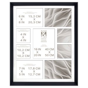 20 x 17 Matted 9 Photo Black Collage Frame by Place   Time