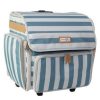 Everything Mary 18 Blue Striped Collapsible Rolling Craft Bag