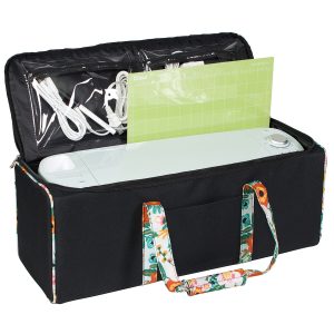 Everything Mary 22 Black   Floral Die Cut Machine Carrying Case