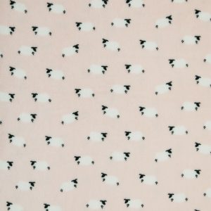 Counting Sheep On Pink Sew Lush Fleece Fabric