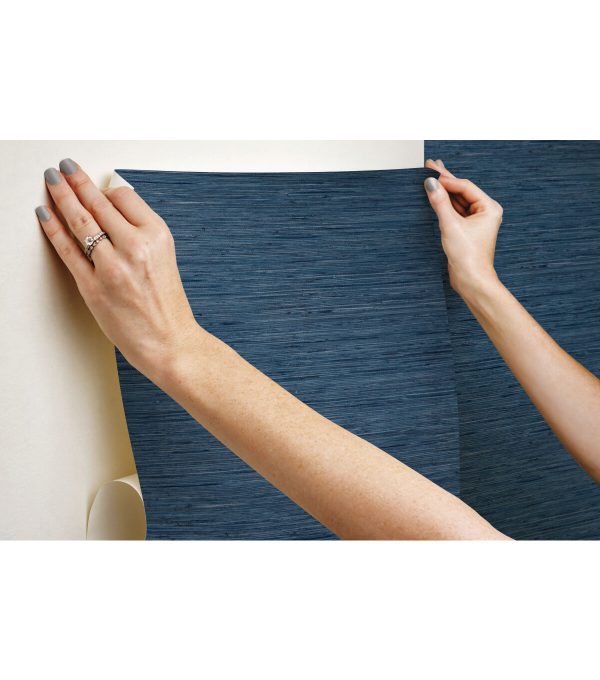 RoomMates Wallpaper Blue Grasscloth - Image 8
