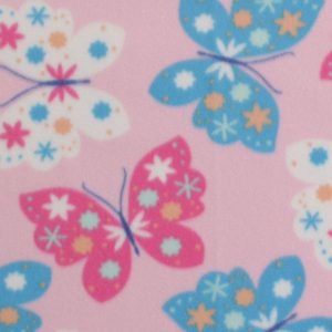 Butterflies On Pink Blizzard Fleece Fabric