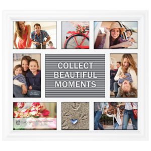 Malden 16.5 x 18.5 White 8 Photo Letterboard Collage Frame