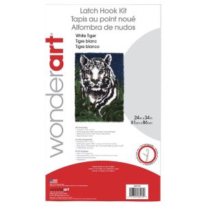 Wonderart Latch Hook Kit 24X34 White Tiger